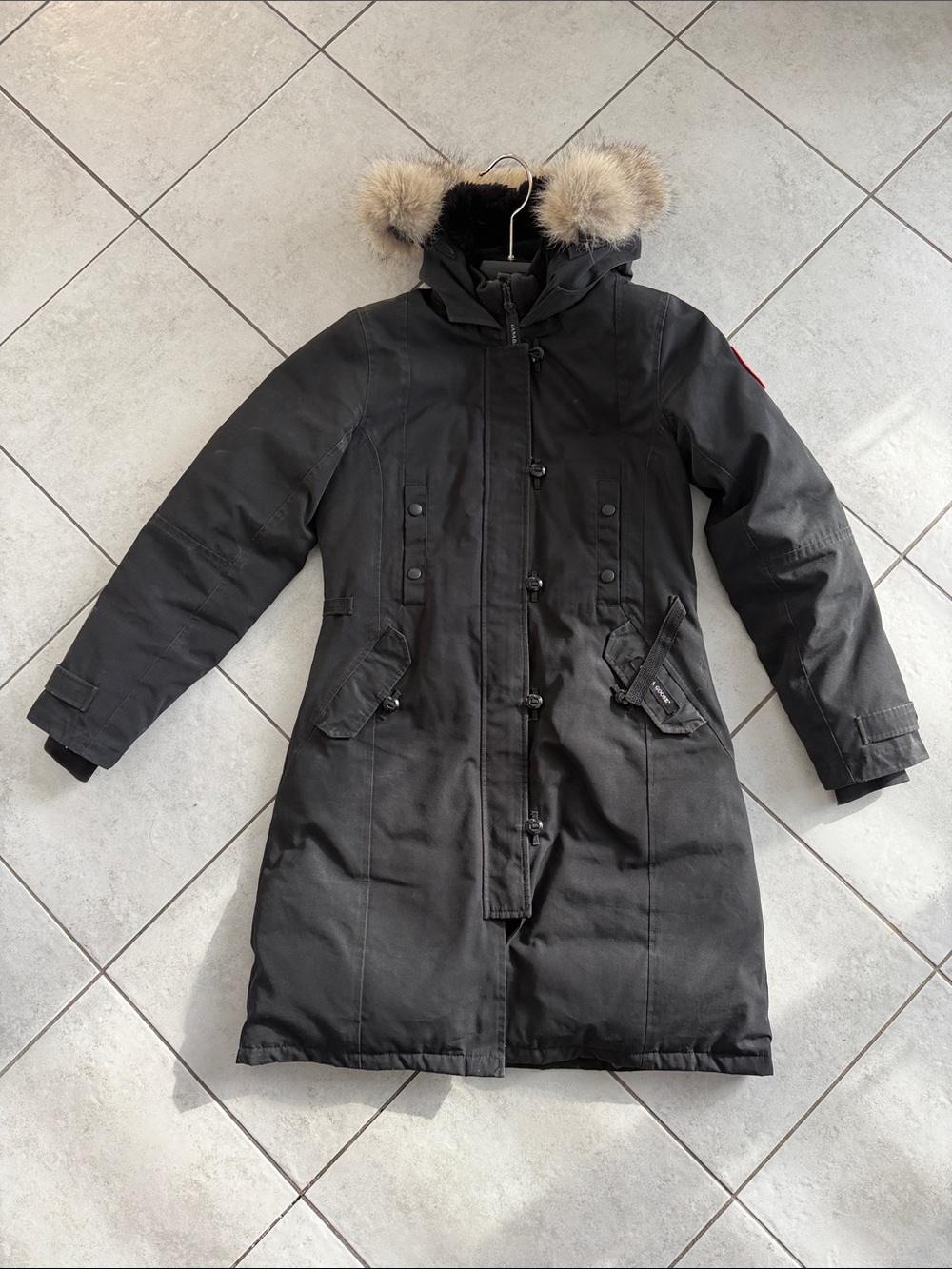 Canada Goose Black Women's Parka with Fur-Trim Hood